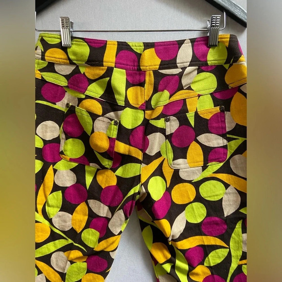 Ideology Linen Cotton blend leaf mural capris pants Sz 4 - Picture 3 of 11